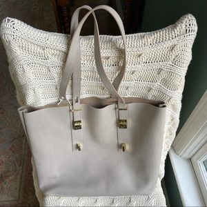 India Hicks Solitaire tote in Grey and Gold New